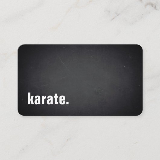 Carte De Visite karate. Modern Minimalist Blackboard Professional (Devant)
