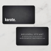 Carte De Visite karate. Modern Minimalist Blackboard Professional (Devant / Derrière)