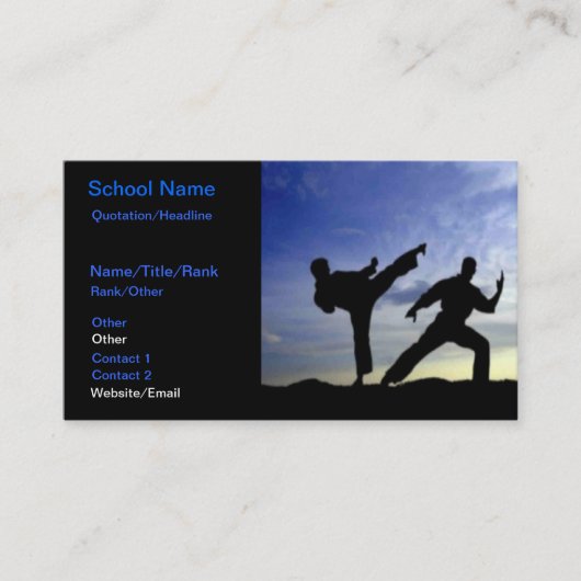 Carte De Visite Karate Sky (Devant)