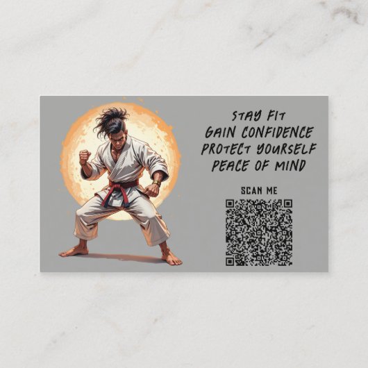 Carte De Visite Karate Taekwondo Judo Instructeur en arts martiaux (Dos)