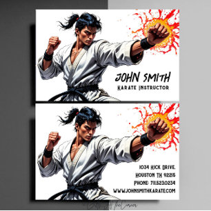 Carte De Visite Karate Taekwondo Judo Instructeur en arts martiaux