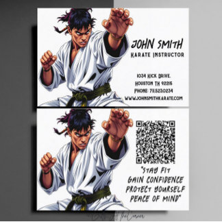 Carte De Visite Karate Taekwondo Judo Martial Arts Instructor