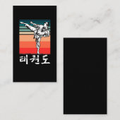 Carte De Visite Karate vintage Kick Arts martiaux (Devant / Derrière)