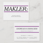 Carte De Visite Kartenhaus | Ungewöhnliche Geschäftsausstattung (Devant / Derrière)