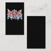 Carte De Visite Kawaii Bat Pastel Fleurs Goth (Devant / Derrière)