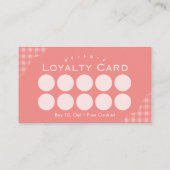 Carte De Visite Kawaii Bun Red Gingham Watercolor Loyalty (Dos)