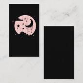Carte De Visite Kawaii Cute Pastel Goth Moon (Devant / Derrière)