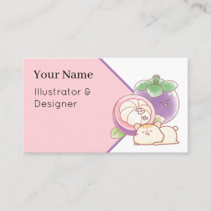 Carte De Visite Kawaii Hamster Mangosteen - Doux Rêve Fruitier Est