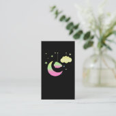 Carte De Visite Kawaii Moon et Nuages Pastel Goth Art (Debout devant)