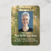 Carte De Visite Keepsake Memorial Sunshine Golden Forest (Devant)