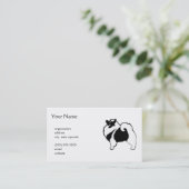 Carte De Visite Keeshond Graphics - Cute Original Chig Art (Debout devant)