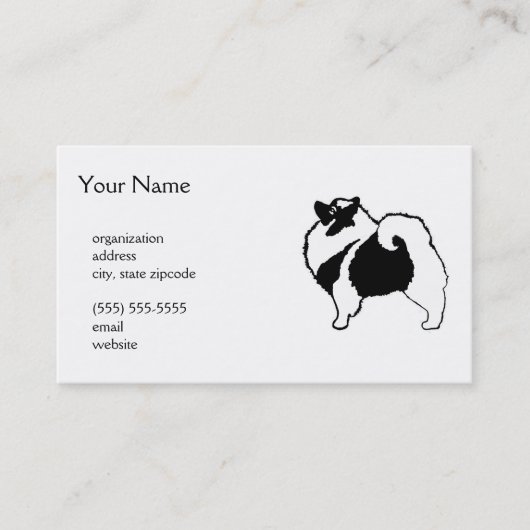 Carte De Visite Keeshond Graphics - Cute Original Chig Art (Devant)