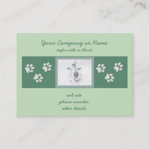 Carte De Visite Keeshond Noël Snowman Peinture Chien Art