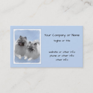 Carte De Visite Keeshond Paire de Kees Peinture Art animal origina