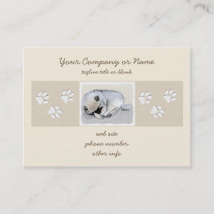Carte De Visite Keeshond Sleeping Puppy Peinture Chien Art origina