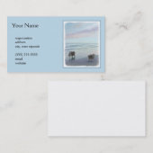 Carte De Visite Keeshonds at the Seashore Peinture Dog Art (Devant / Derrière)