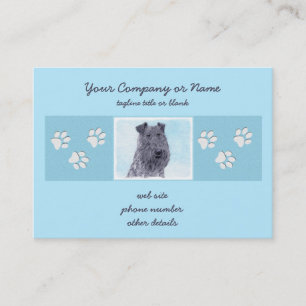 Carte De Visite Kerry Blue Terrier Peinture Cute Original Dog Art