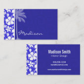 Carte De Visite Ketmie bleue tropicale ; Paume (Devant / Derrière)