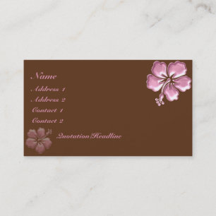 Carte De Visite Ketmie rose et chocolat de KRW élégants