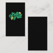 Carte De Visite Keto Diet Low Carb High Grat Fitness Nutrition (Devant / Derrière)