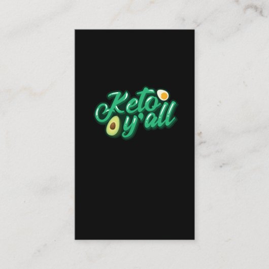 Carte De Visite Keto Diet Low Carb High Grat Fitness Nutrition (Devant)