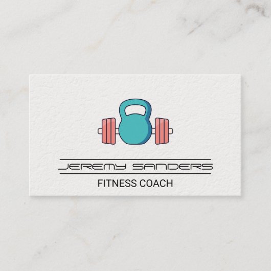 Carte De Visite Kettle Bell Barbell Gym Weights | Formateur de con (Devant)