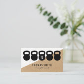 Carte De Visite Kettle Bell Personal Trainer Géométrique (Debout devant)