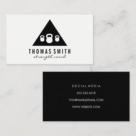Carte De Visite Kettle Bell Personal Trainer | Triangle (Devant / Derrière)