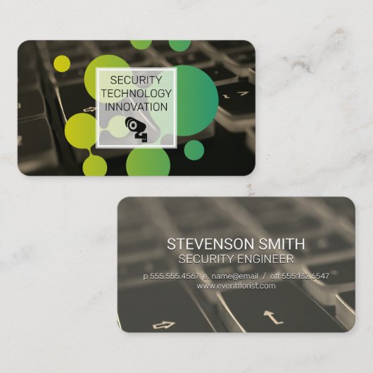 Carte De Visite Keyboard | Security Camera | Tech Logo (Devant / Derrière)
