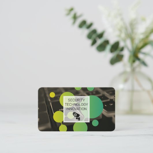 Carte De Visite Keyboard | Security Camera | Tech Logo (Debout devant)