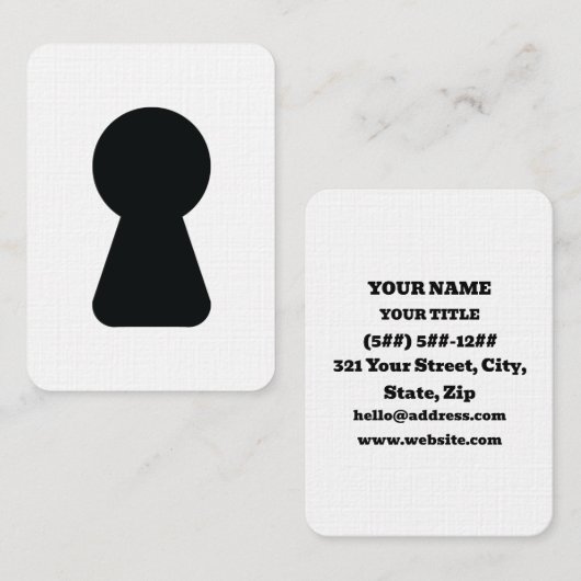 CARTE DE VISITE KEYHOLE (Devant / Derrière)