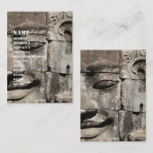 Carte De Visite Khmer Stone Face ... Temple de Bayon, Cambodge (Devant / Derrière)