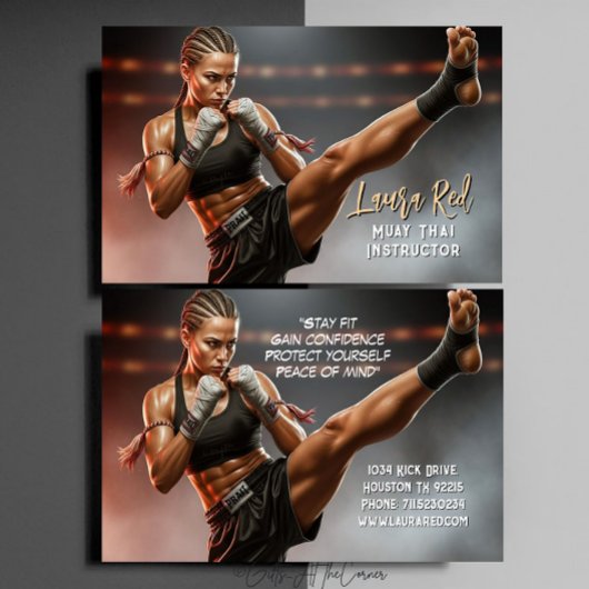 Carte De Visite Kickboxing Martial Arts Muay Thai Instructor