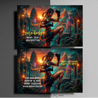 Carte De Visite Kickboxing Martial Arts Muay Thai Instructor