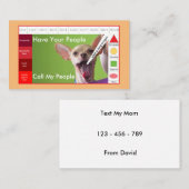 Carte De Visite Kids Funny chien jeu éducatif (Devant / Derrière)