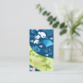 Carte De Visite Kimono bleu (Debout devant)