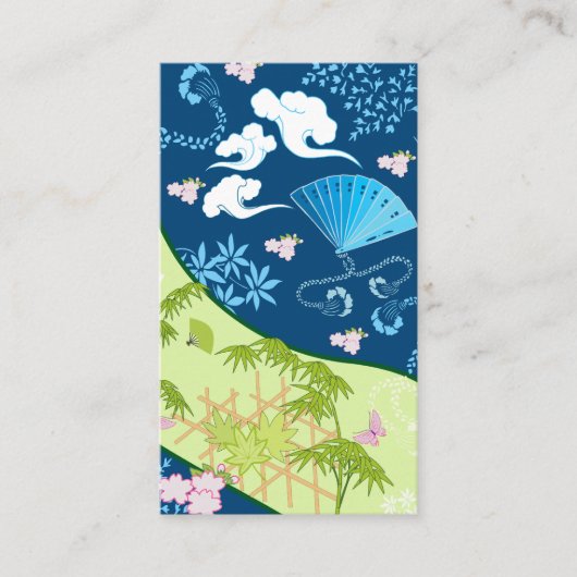 Carte De Visite Kimono bleu (Devant)