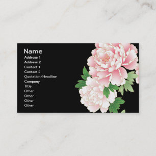 Carte De Visite Kimono floral japonais Pink Peono