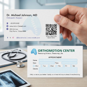 Carte De Visite Kinésithérapie Orthopédique Rendez-vous Moderne