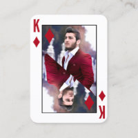 King of Diamonds Photo Joueur de poker blanc rouge