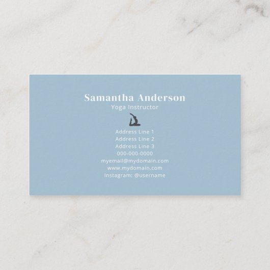Carte De Visite King Pigeon Pose - Instructeur de Yoga (Dos)