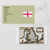 Carte De Visite Kingdome de carte/de drapeau de l'Angleterre (Devant / Derrière)