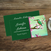 Carte De Visite Kingfisher Bird à Sakura Cherry Tree Agent de voya