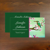 Carte De Visite Kingfisher Bird à Sakura Cherry Tree Agent de voya