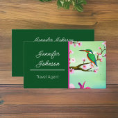 Carte De Visite Kingfisher Bird à Sakura Cherry Tree Agent de voya