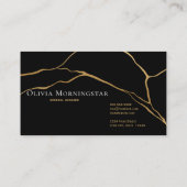 Carte De Visite Kintsugi Professionnel Noir et Or (Dos)