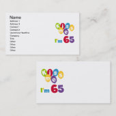 Carte De Visite Kiss Me I'm 65 Anniversaire T-shirts et cadeaux (Devant / Derrière)