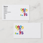 Carte De Visite Kiss Me I'm 75 Anniversaire T-shirts et cadeaux (Devant / Derrière)