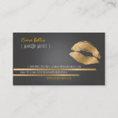 Carte De Visite Kiss Monogramme, lèvres en or (Dos)