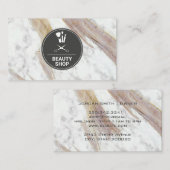 Carte De Visite Kit de maquillage Marbre blanc (Devant / Derrière)